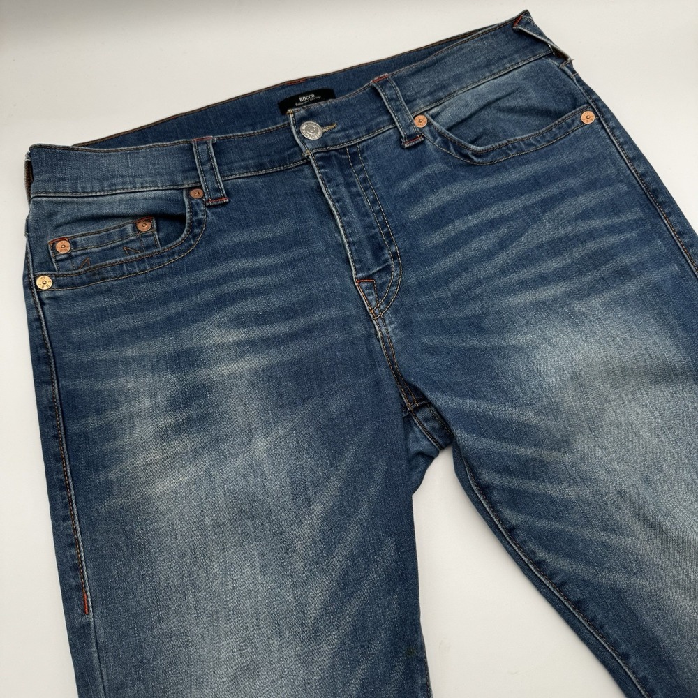 True Religion "Rocco" Men's 34x32 Relaxed Skinny Denim Jeans Blue Medium Wash